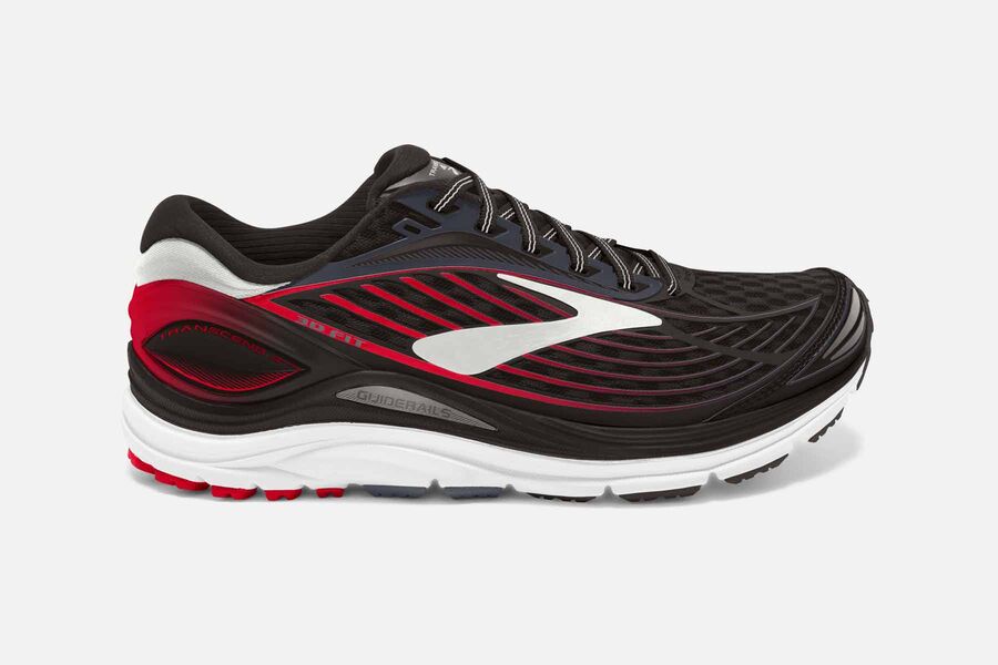 Brooks Transcend 4 Mens UK - Road Running Shoes - Black/Red 81-DNKPJF